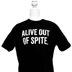 Next Level Apparel “ALIVE OUT OF SPITE” Black and White Short Sleeve Tee